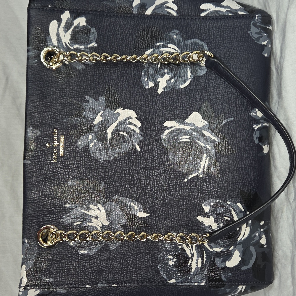 Kate Spade NWT Briar Lane Night Rose Navy Multi Flowers Large Tote Bag Purse